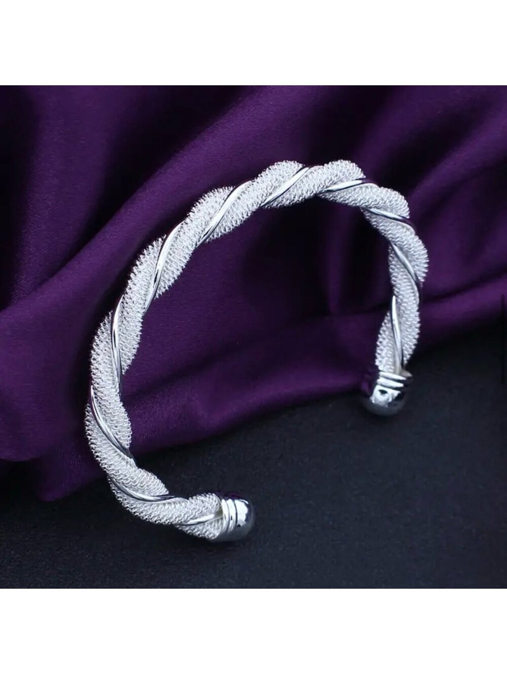 New - Silver Twist Cuff Bangle Bracelet - Gorgeous Design